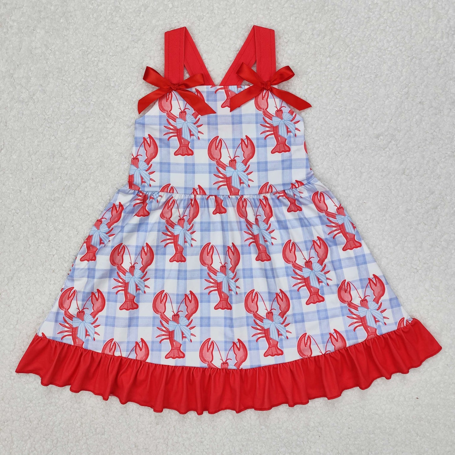 GSD1968 cray fish bow short sleeves girl dress 202502 RTS