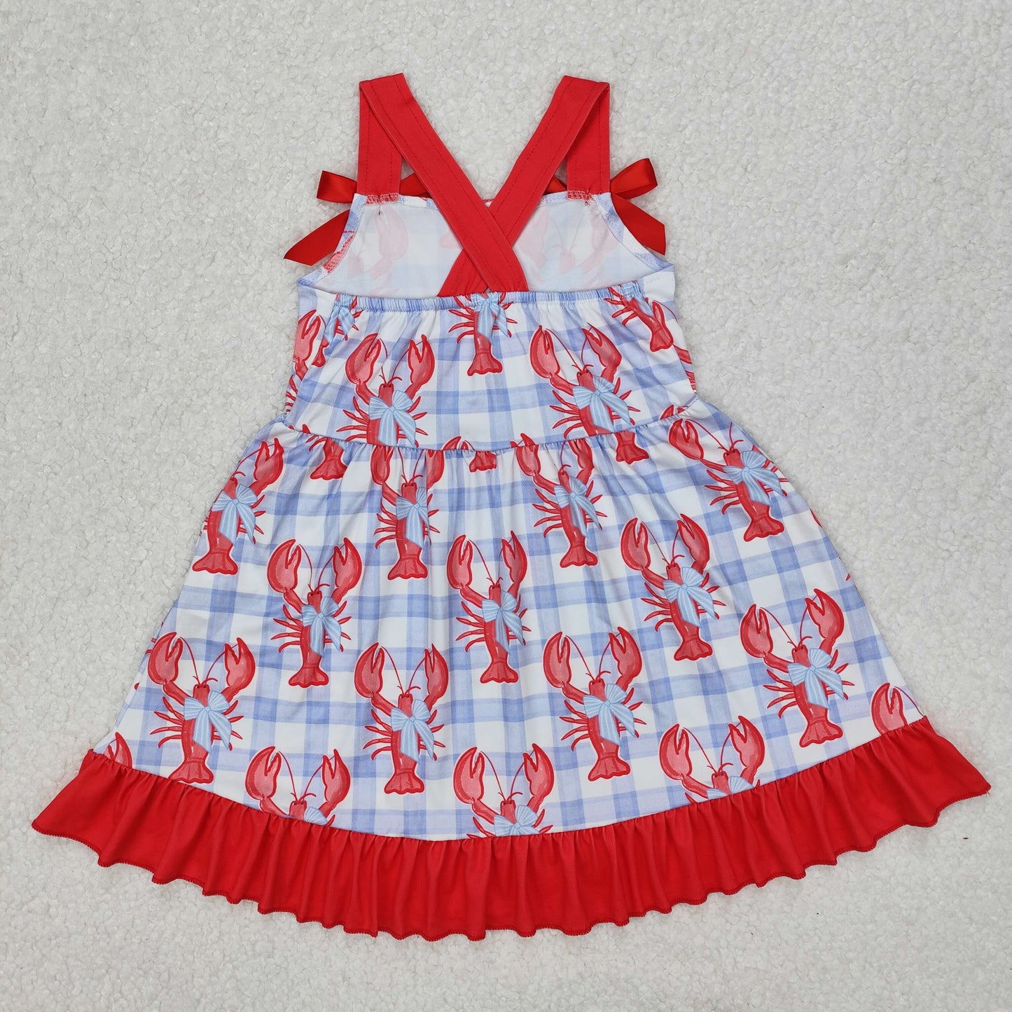 GSD1968 cray fish bow short sleeves girl dress 202502 RTS