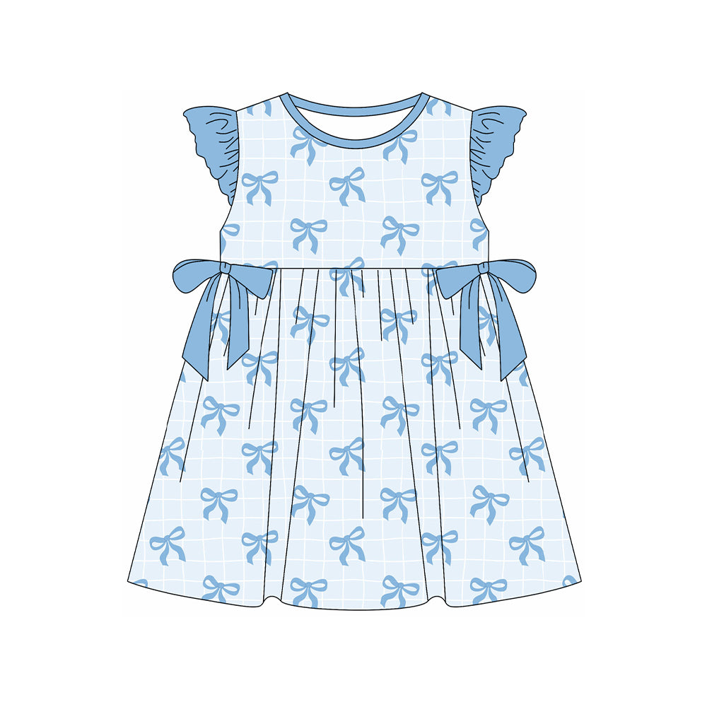 GSD1969 bow short sleeves girl dress 202501 preorder
