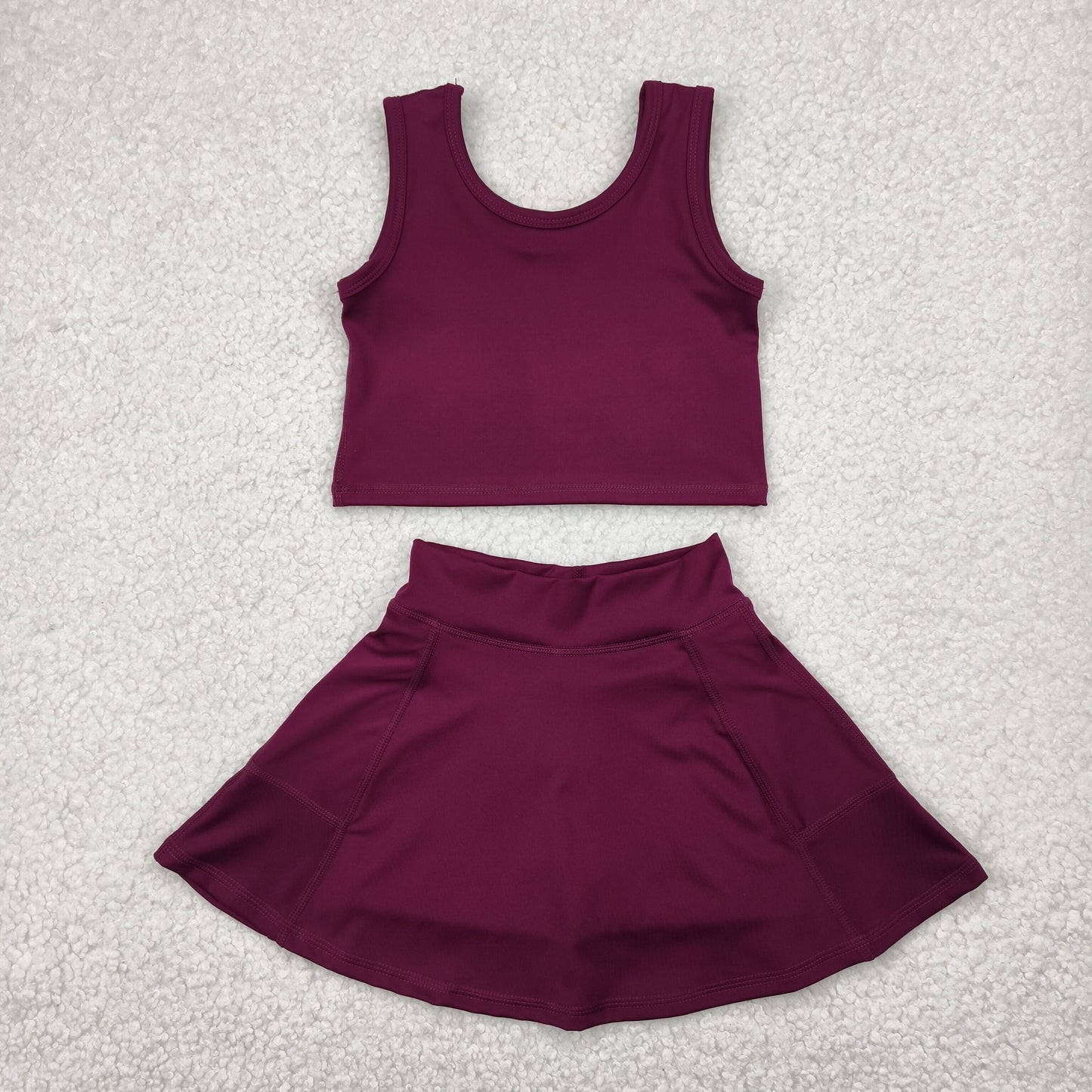 GSD1981 yoga short sleeve girl skirt outfit 202504 RTS