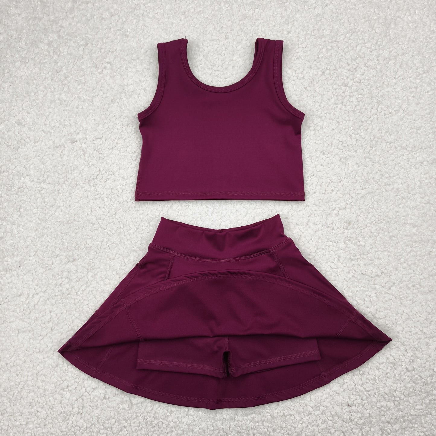 GSD1981 yoga short sleeve girl skirt outfit 202504 RTS