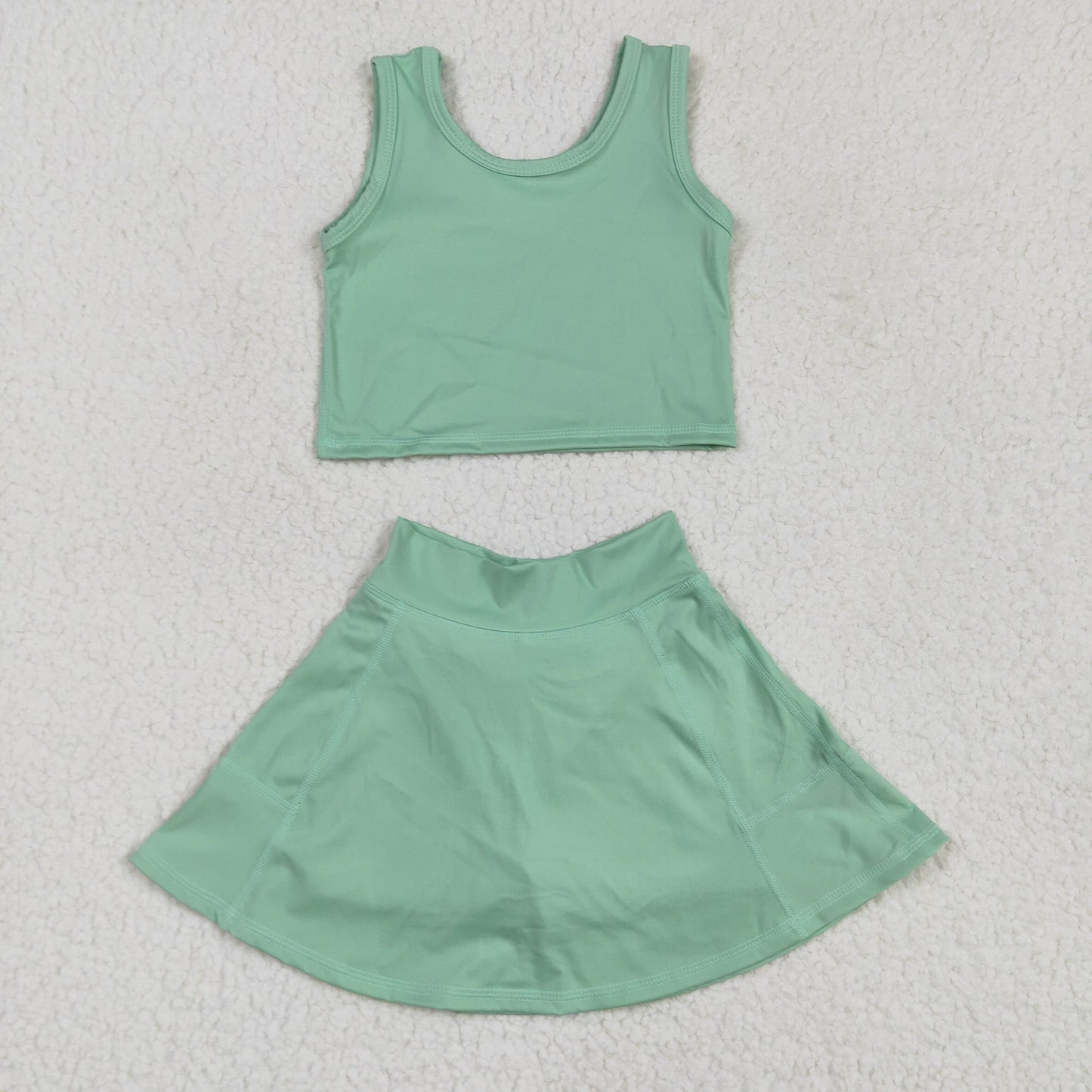 GSD1984 yoga short sleeve girl skirt outfit 202504 RTS