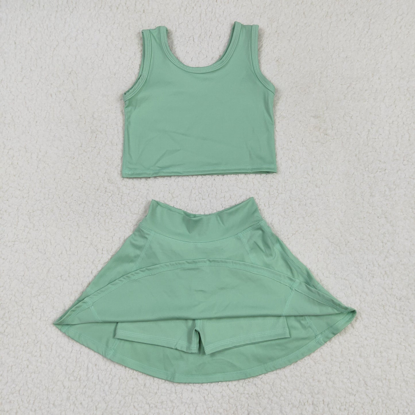 GSD1984 yoga short sleeve girl skirt outfit 202504 RTS