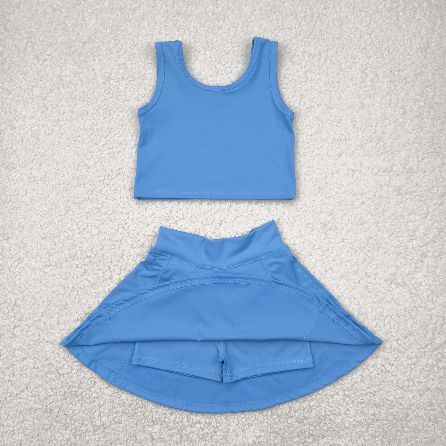GSD1985 yoga short sleeve girl skirt outfit 202504 RTS