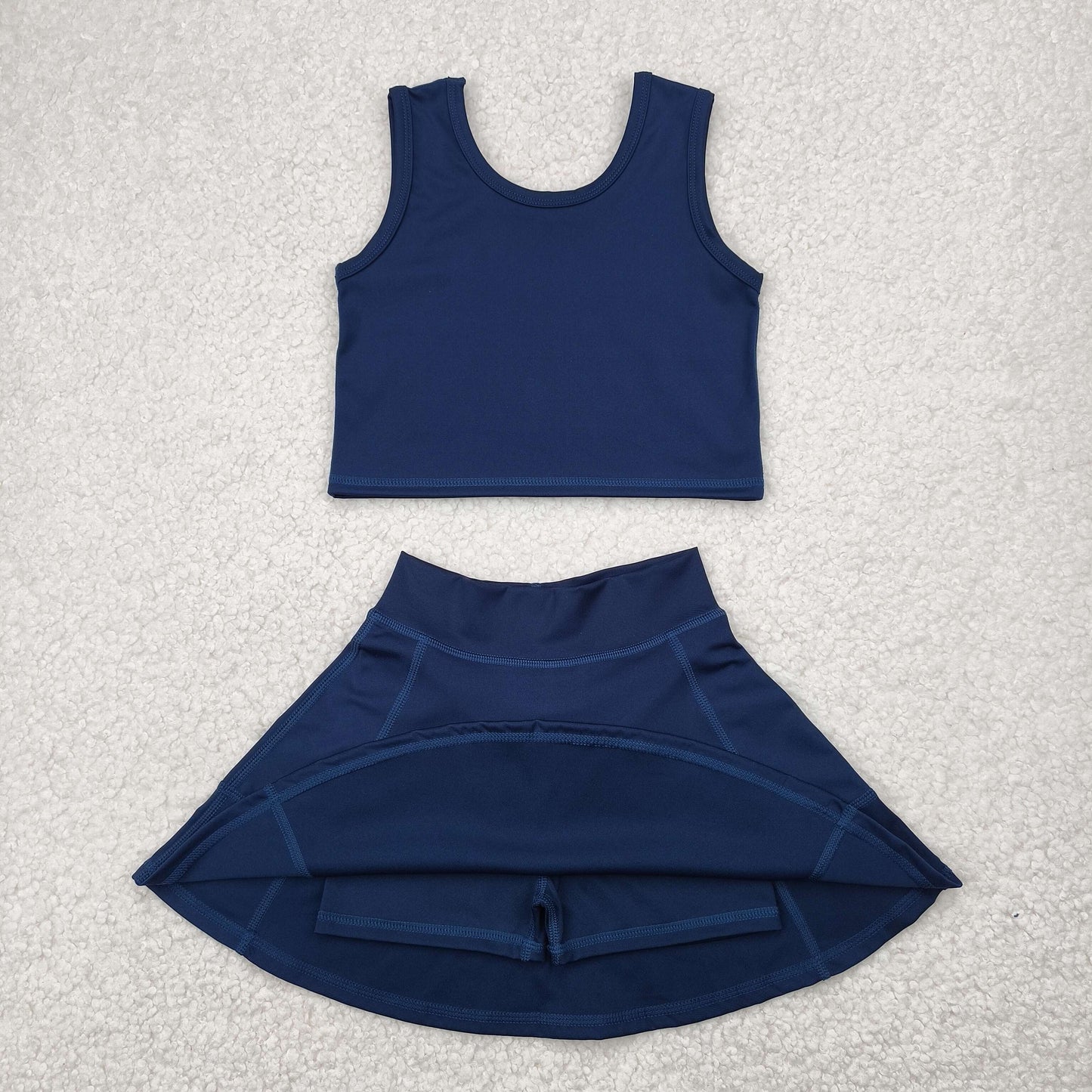 GSD1987 yoga short sleeve girl skirt outfit 202504 RTS