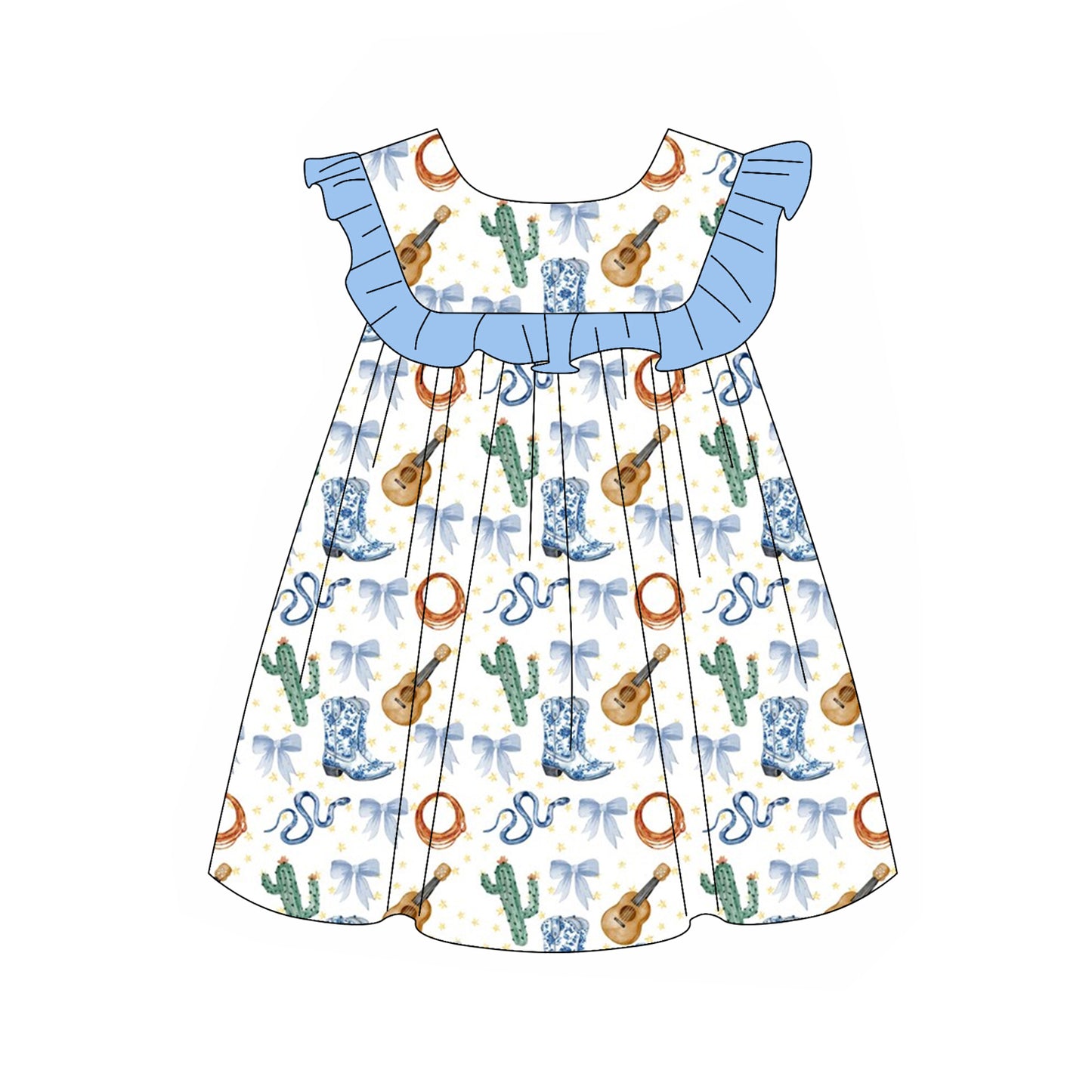 GSD2001 boots guitar short sleeves girl dress 202502 preorder