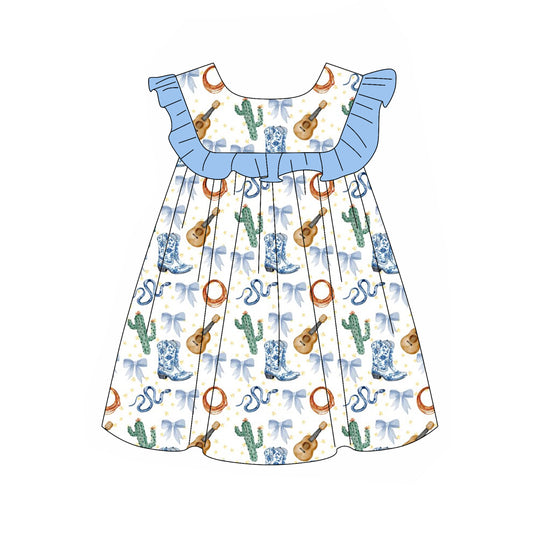 GSD2001  boots guitar short sleeves girl dress 202502 preorder