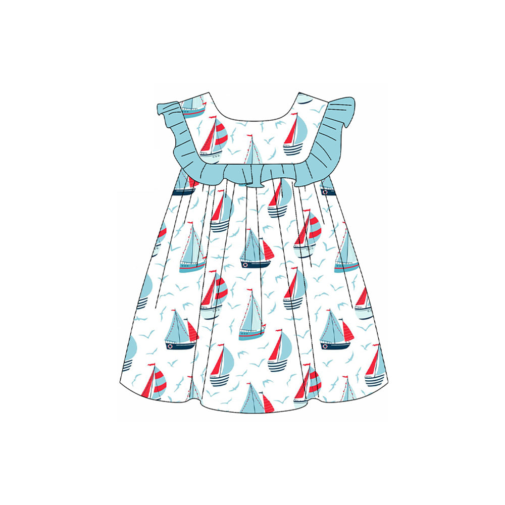 GSD2021 sail boatshort sleeves girl dress 202502 preorder