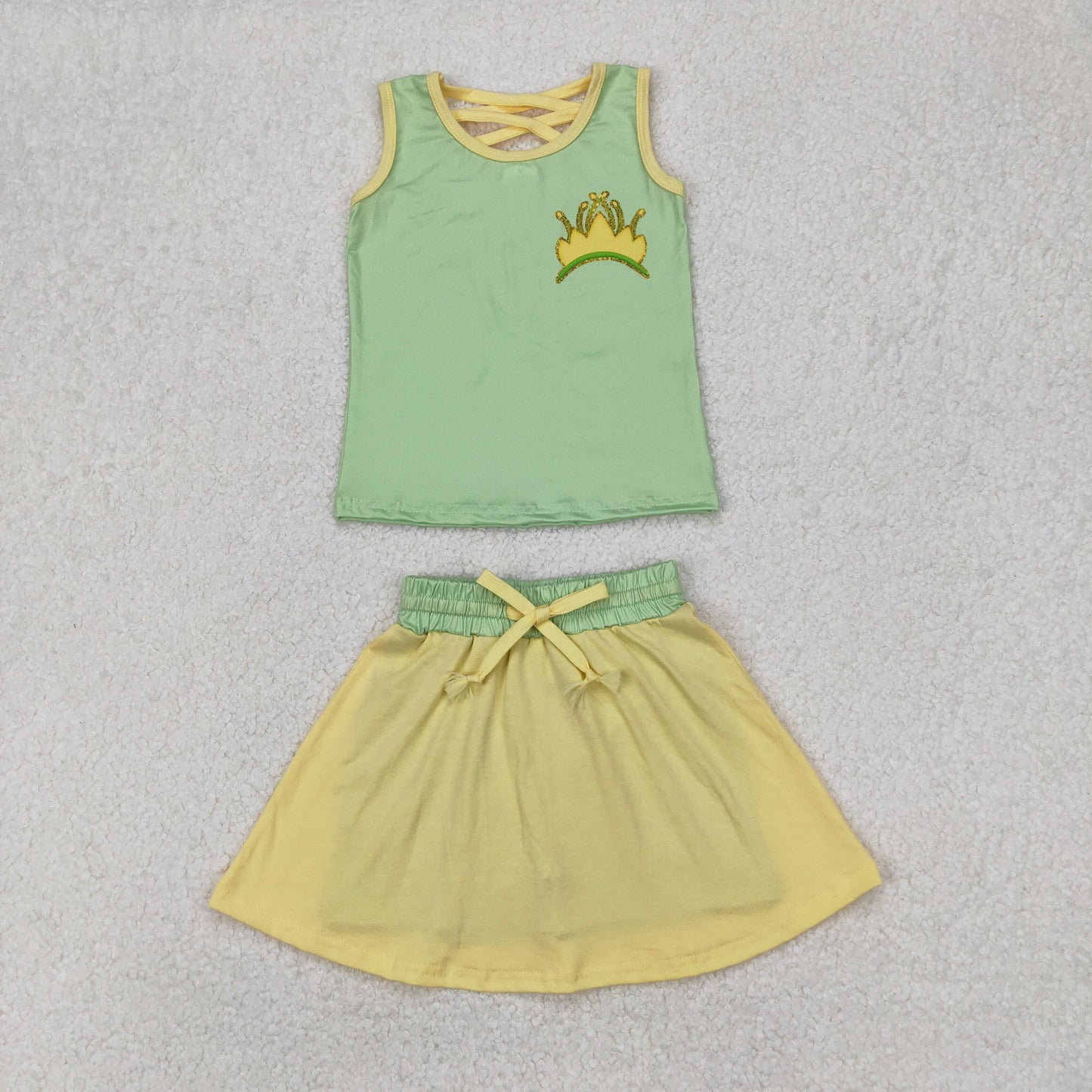 GSD2071 princess sports Disney western short sleeve shorts girl summer outfit 202503 rts