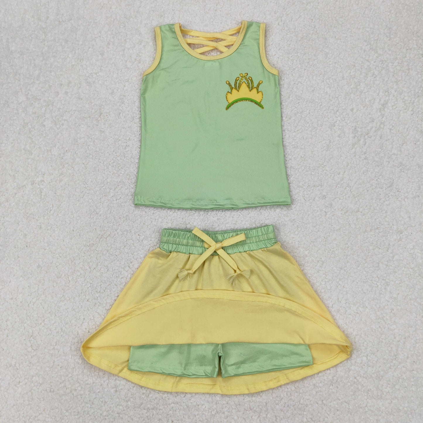 GSD2071 princess sports Disney western short sleeve shorts girl summer outfit 202503 rts