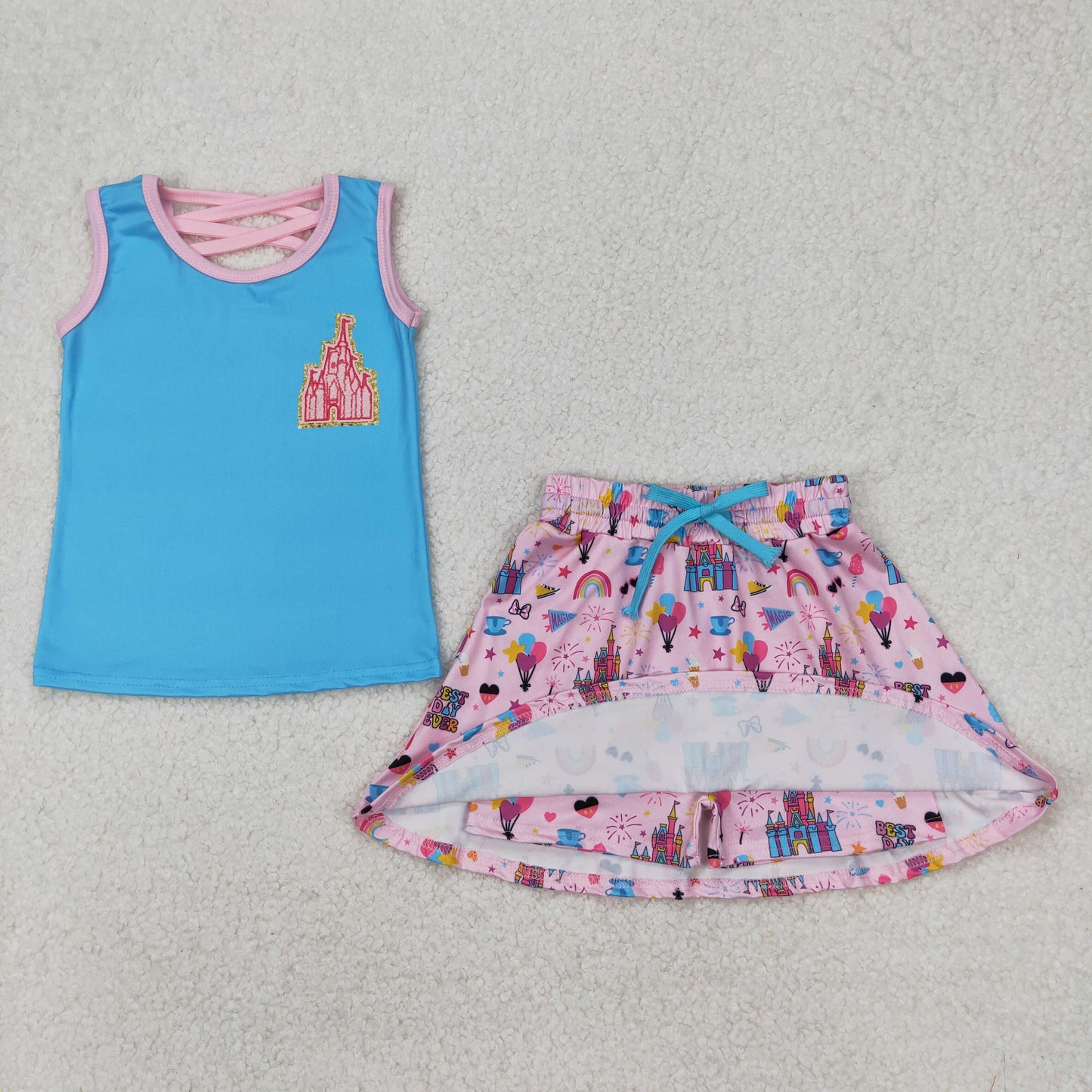 GSD2072 castle sports Disney western short sleeve shorts girl summer outfit 202502(复制)
