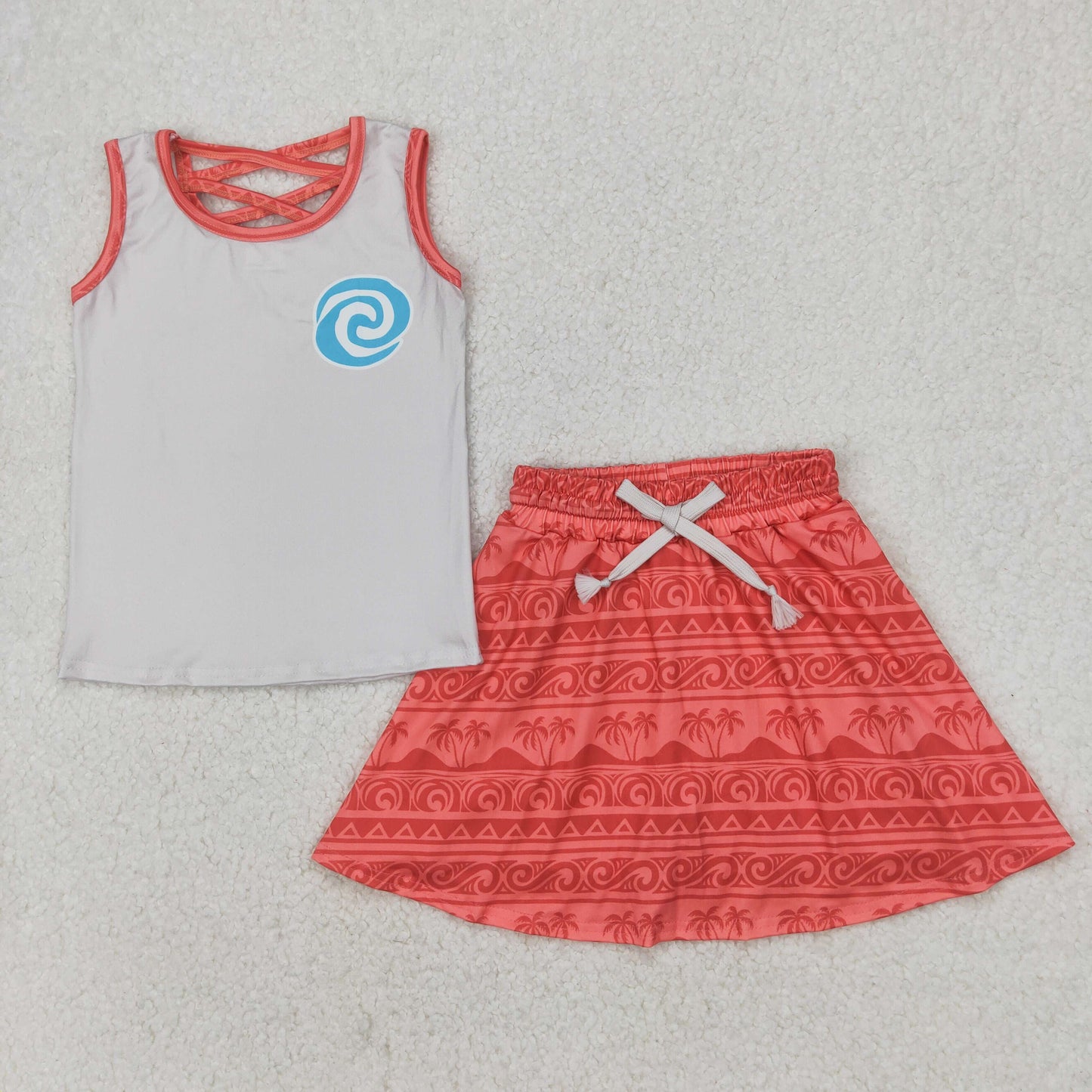 GSD2073 moana princess sports Disney western short sleeve shorts girl summer outfit 202503 RTS
