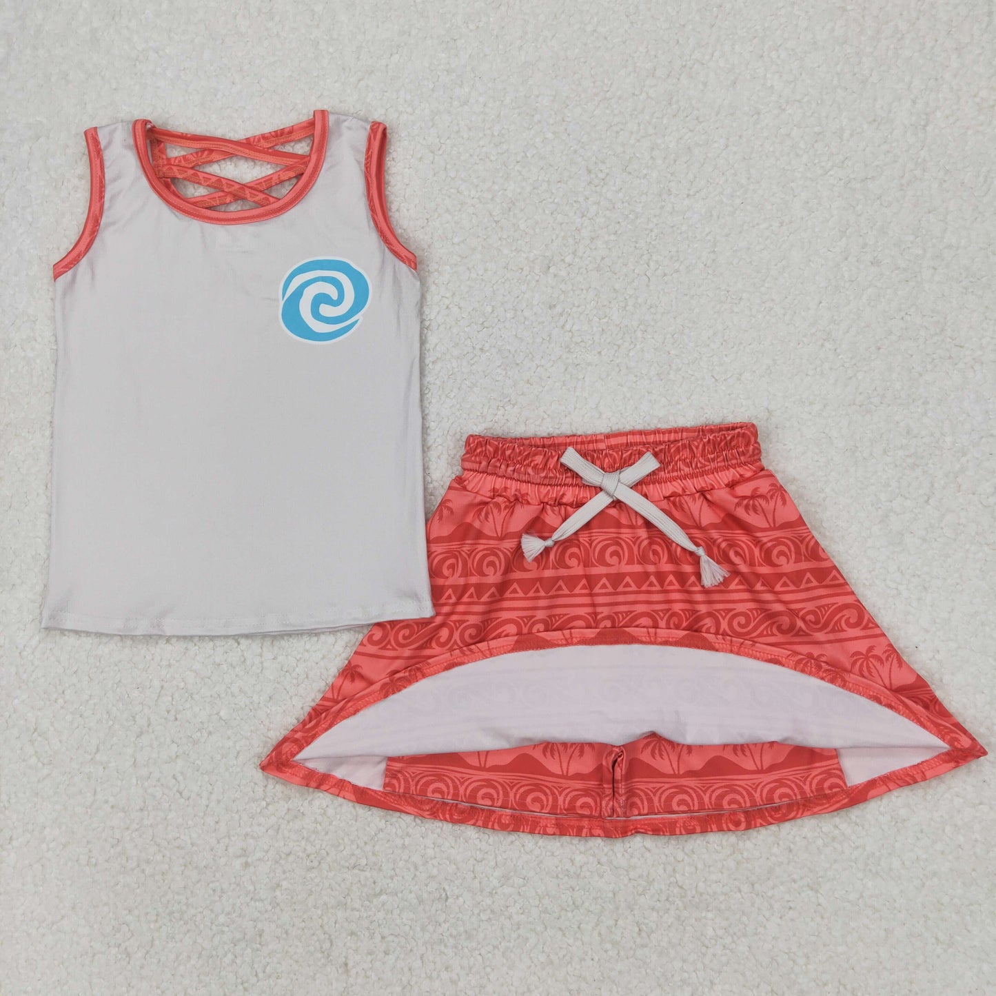 GSD2073 moana princess sports Disney western short sleeve shorts girl summer outfit 202503 RTS