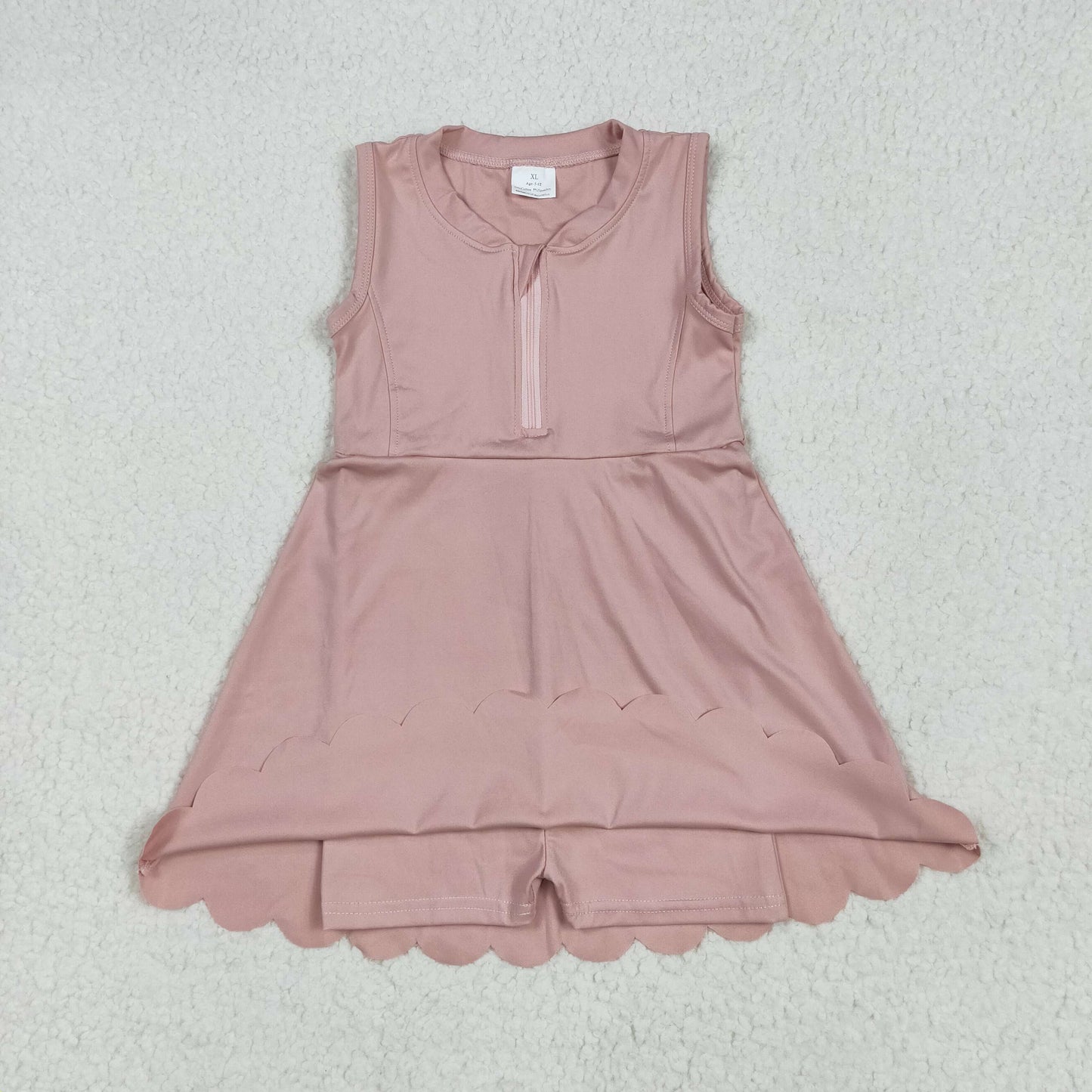 GSD2086 solid color yoga short sleeve girl skirt outfit 202505 RTS