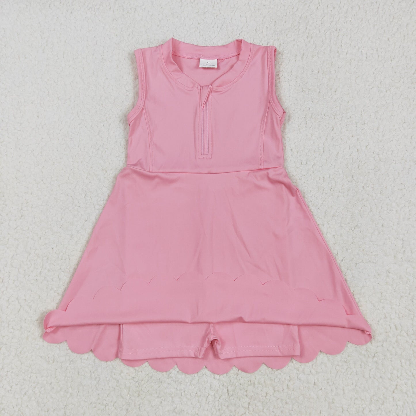 GSD2087 solid color yoga short sleeve girl skirt outfit 202505 RTS