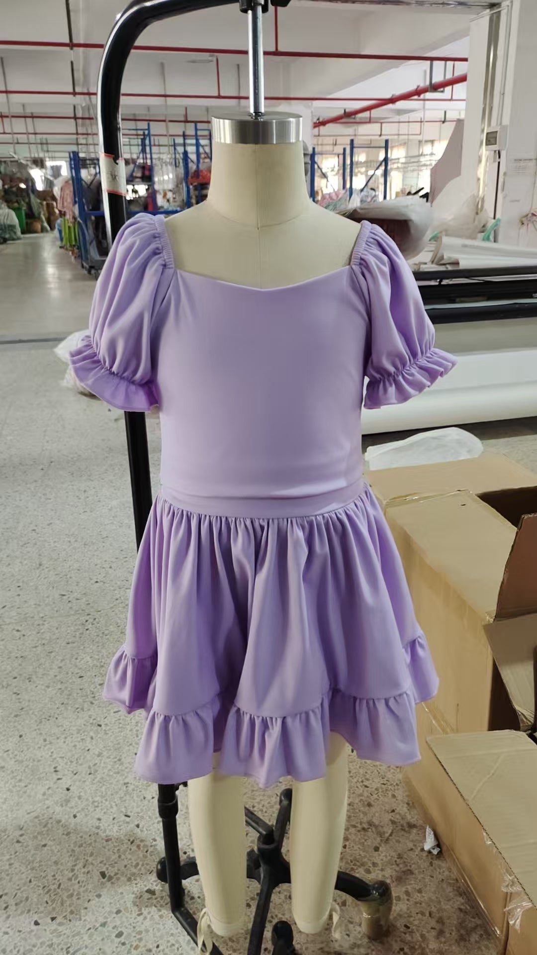 GSD2099 solid color yoga short sleeve girl skirt outfit 202505 RTS