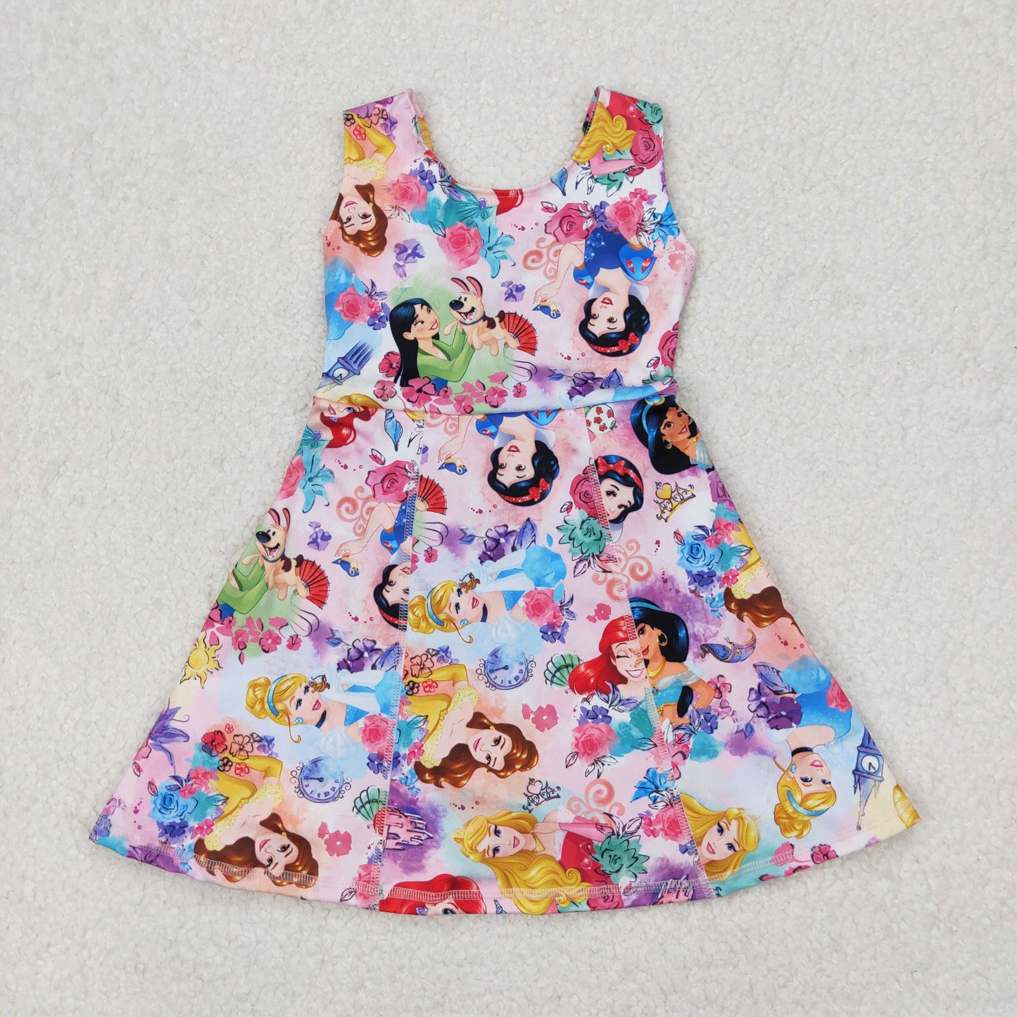 GSD2136 bow yoga snow princess short sleeve girl skirt outfit 202503 RTS