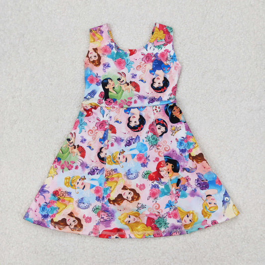GSD2136 bow yoga snow princess short sleeve girl skirt outfit 202503 RTS