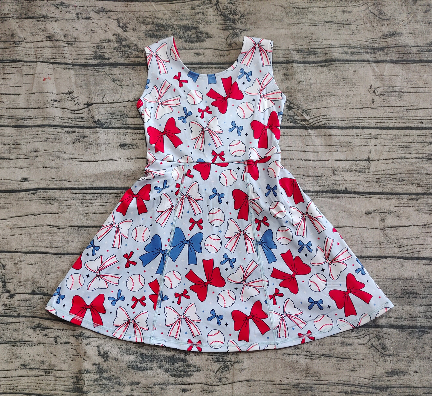 GSD2150 4th July bow yoga girl skirt outfit 202504 rts