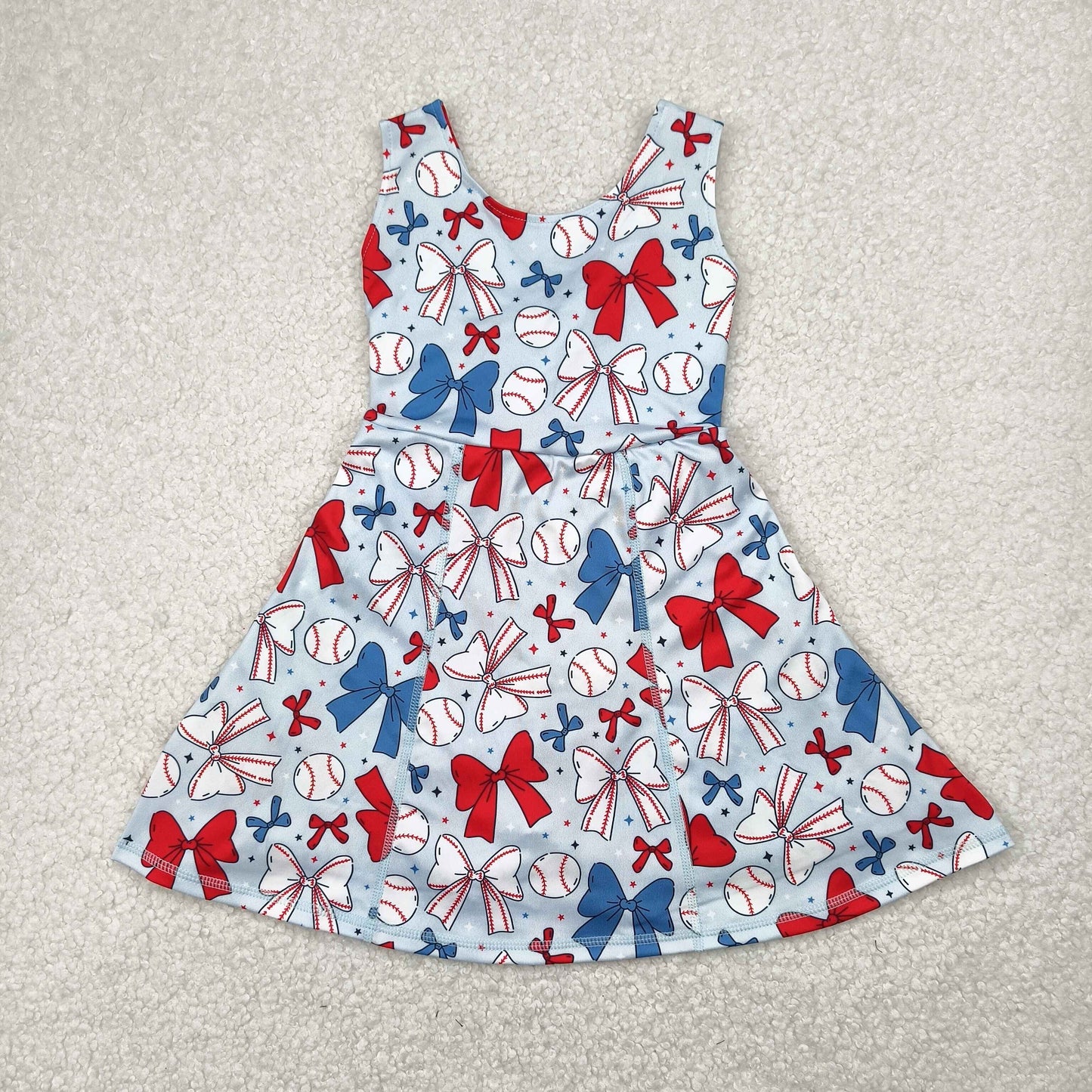 GSD2150 4th July bow yoga girl skirt outfit 202504 rts
