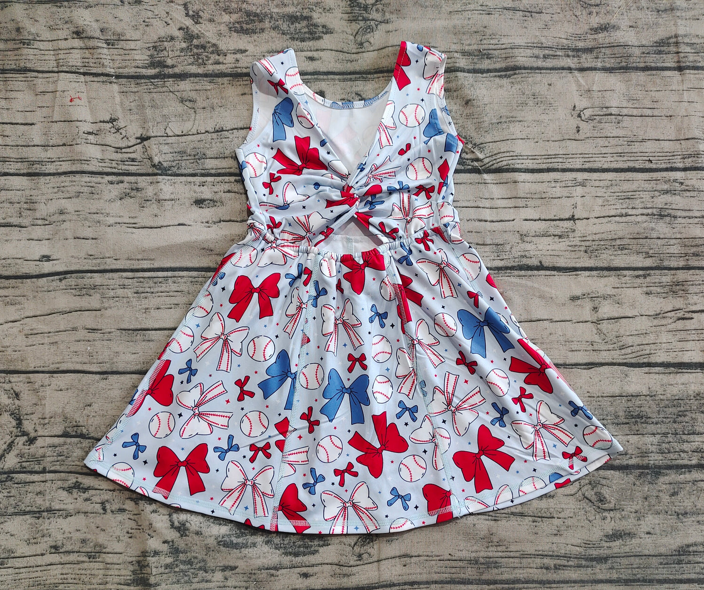 GSD2150 4th July bow yoga girl skirt outfit 202504 rts