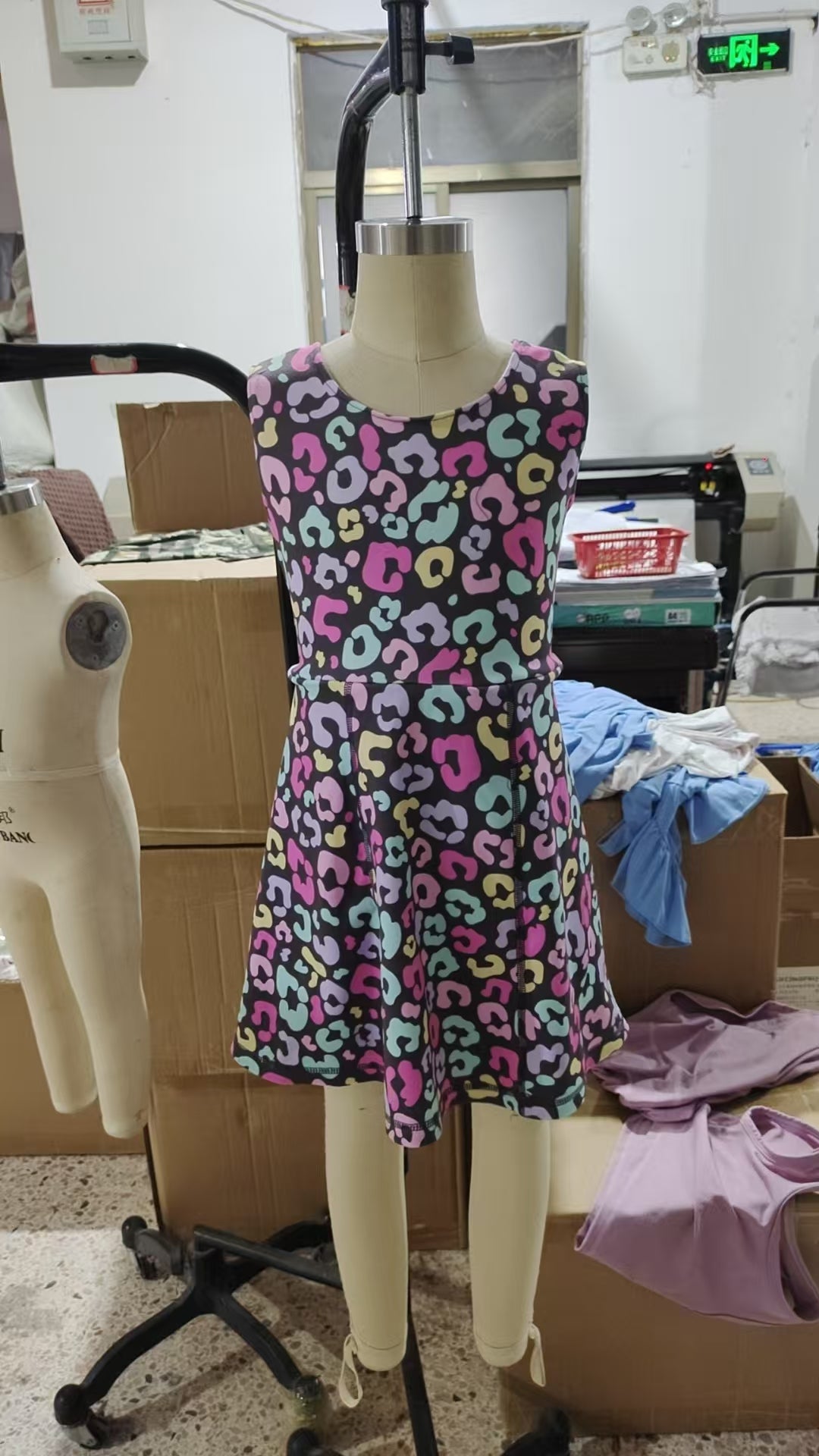 GSD2175 leoaprd bow yoga flowers western  girl summer dress 202503 RTS