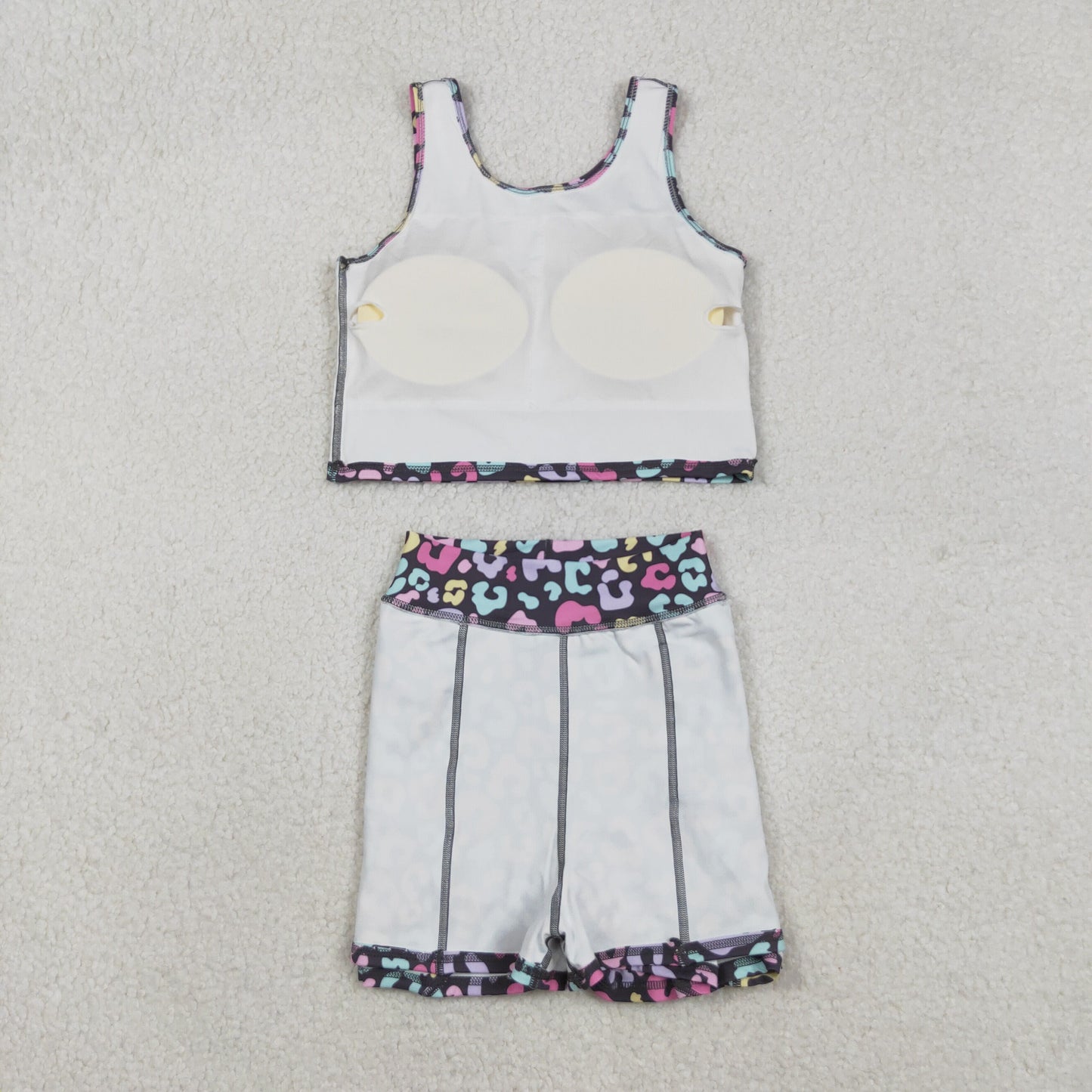 GSD2176 leopard yoga short sleeve girl skirt outfit 202511 RTS