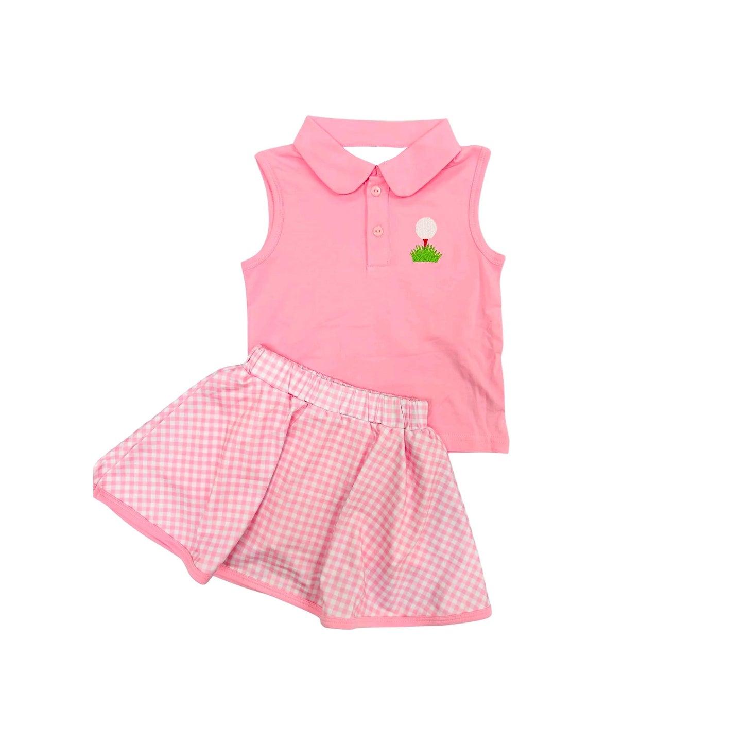 GSD2177 preorder golf western short sleeve shorts girl summer outfit 202502