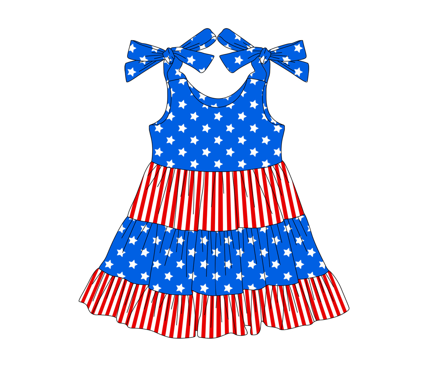 GSD2185 preorder 4th july western girl summer dress 202502