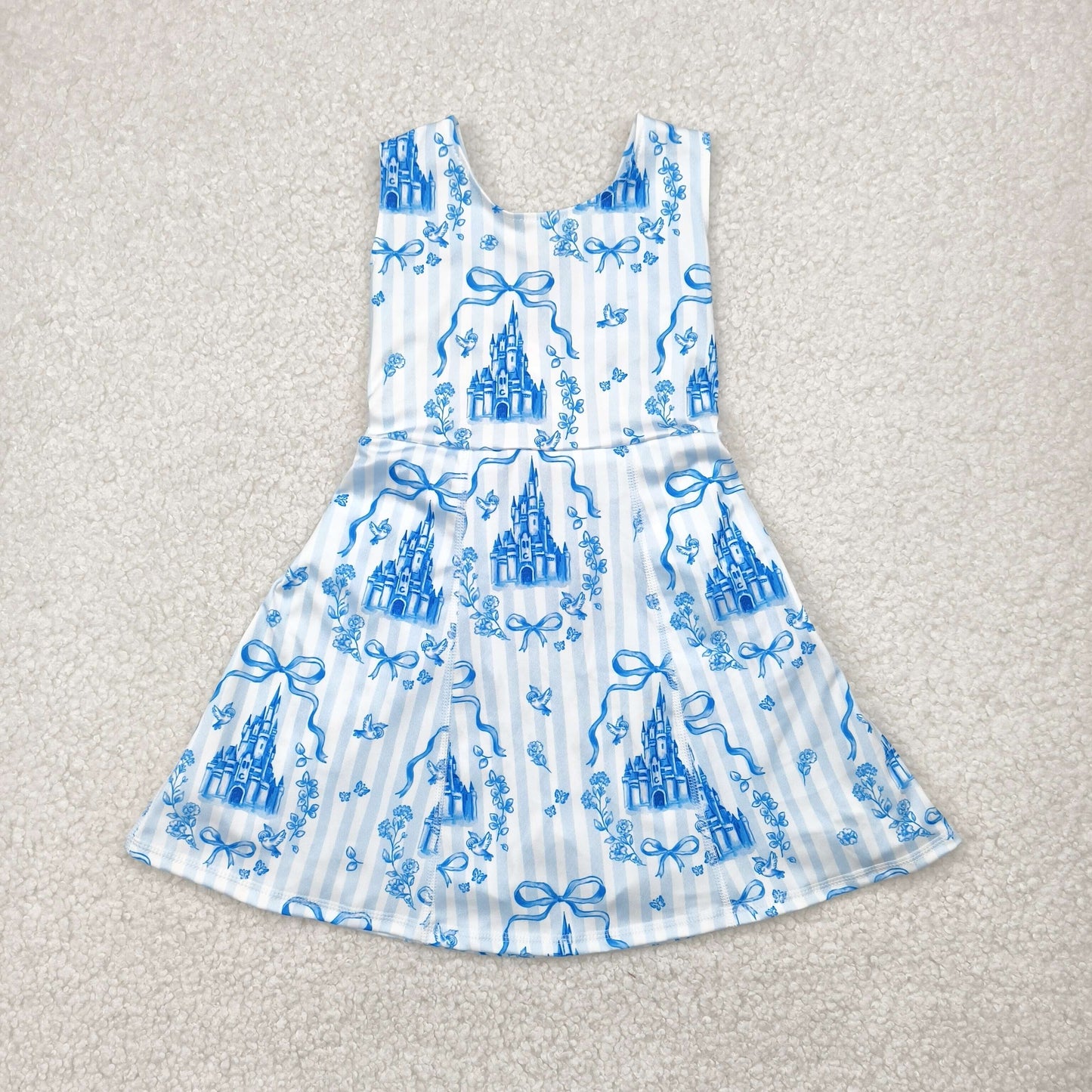 GSD2200 bow yoga princess castle girl skirt DRESS 202507