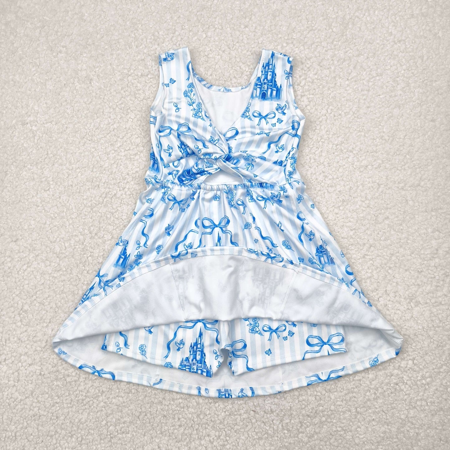 GSD2200 bow yoga princess castle girl skirt DRESS 202507