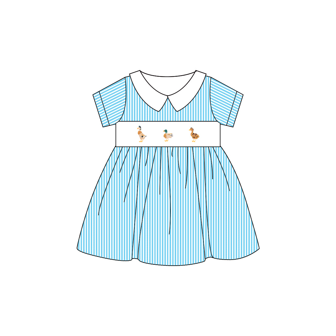 GSD2307- duck smocked girl summer dress 202503 preorder