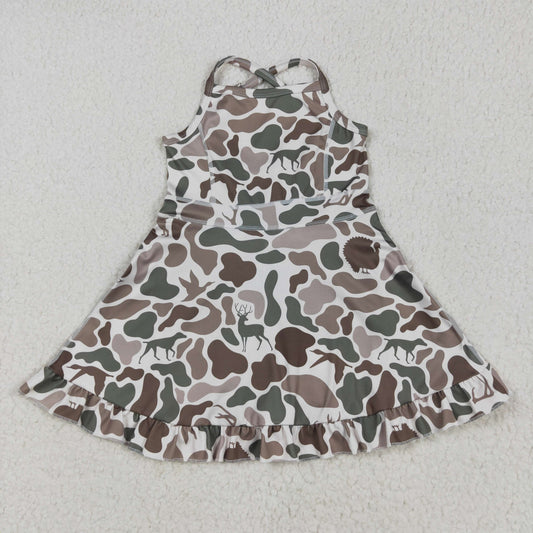 GSD2311 camo duck yoga bow yoga  girl dress 202505 RTS