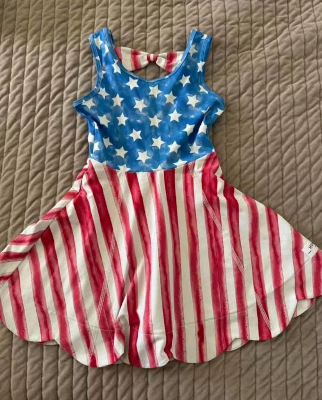 GSD2323 4th july preorder bow western girl summer dress 202503(复制)