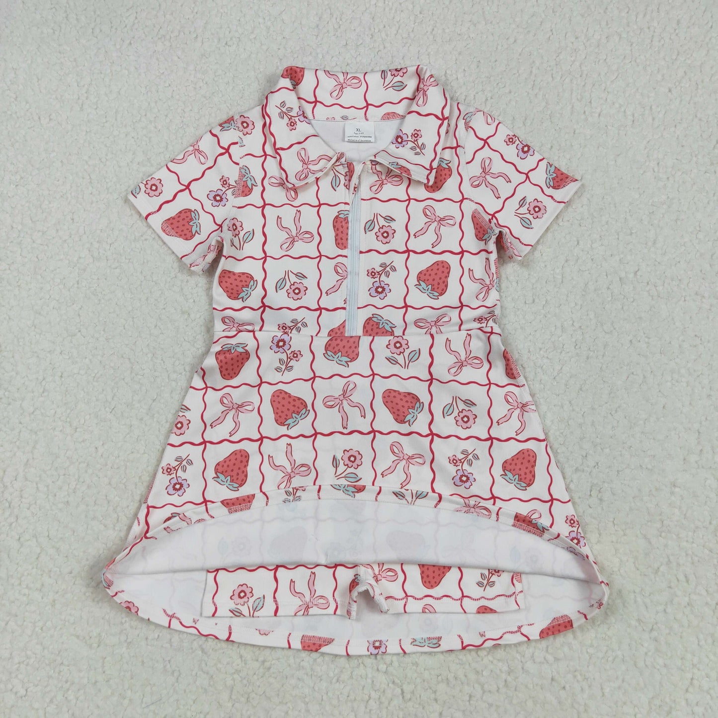 GSD2407 strawberry yoga bow girl dress 202505 RTS