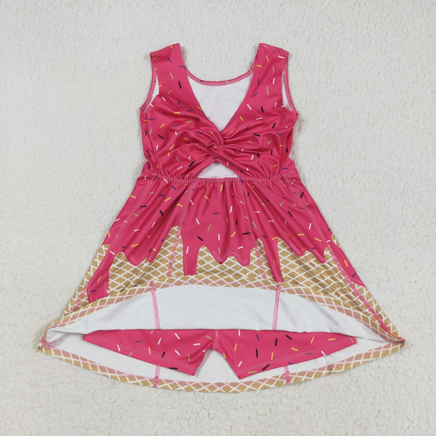 GSD2427 yoga ice cream shorts girl summer dress 202507 RTS