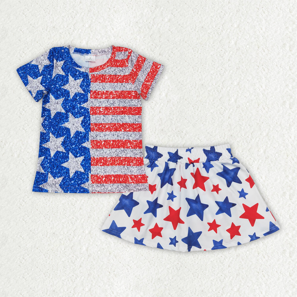 GSD2456组合 4th July  westen girl red summer outfit 202504 RTS