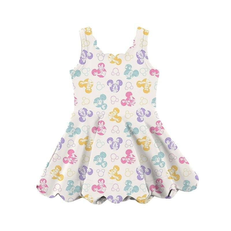 GSD2490 yoga solid color mouse girl summer dress 202504 preorder