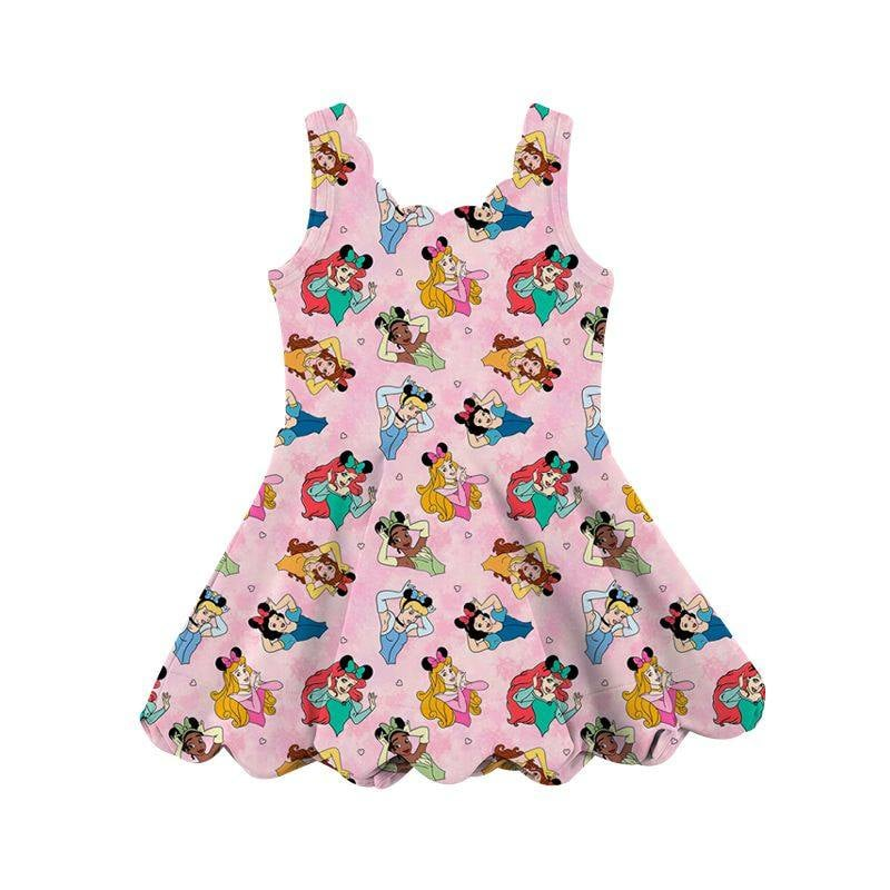 GSD2491 yoga solid color bow girl summer dress 202504 preorder