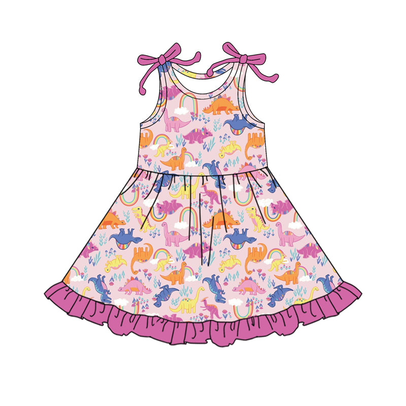 GSD2503 dinosaur girl summer dress 202504 preorder