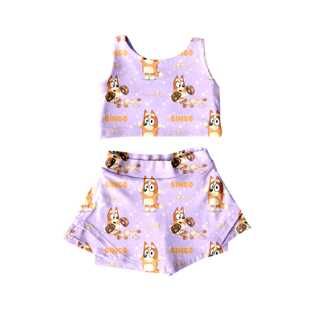 GSD2510 bluey yoga short sleeve girl skirt outfit 202504 preorder