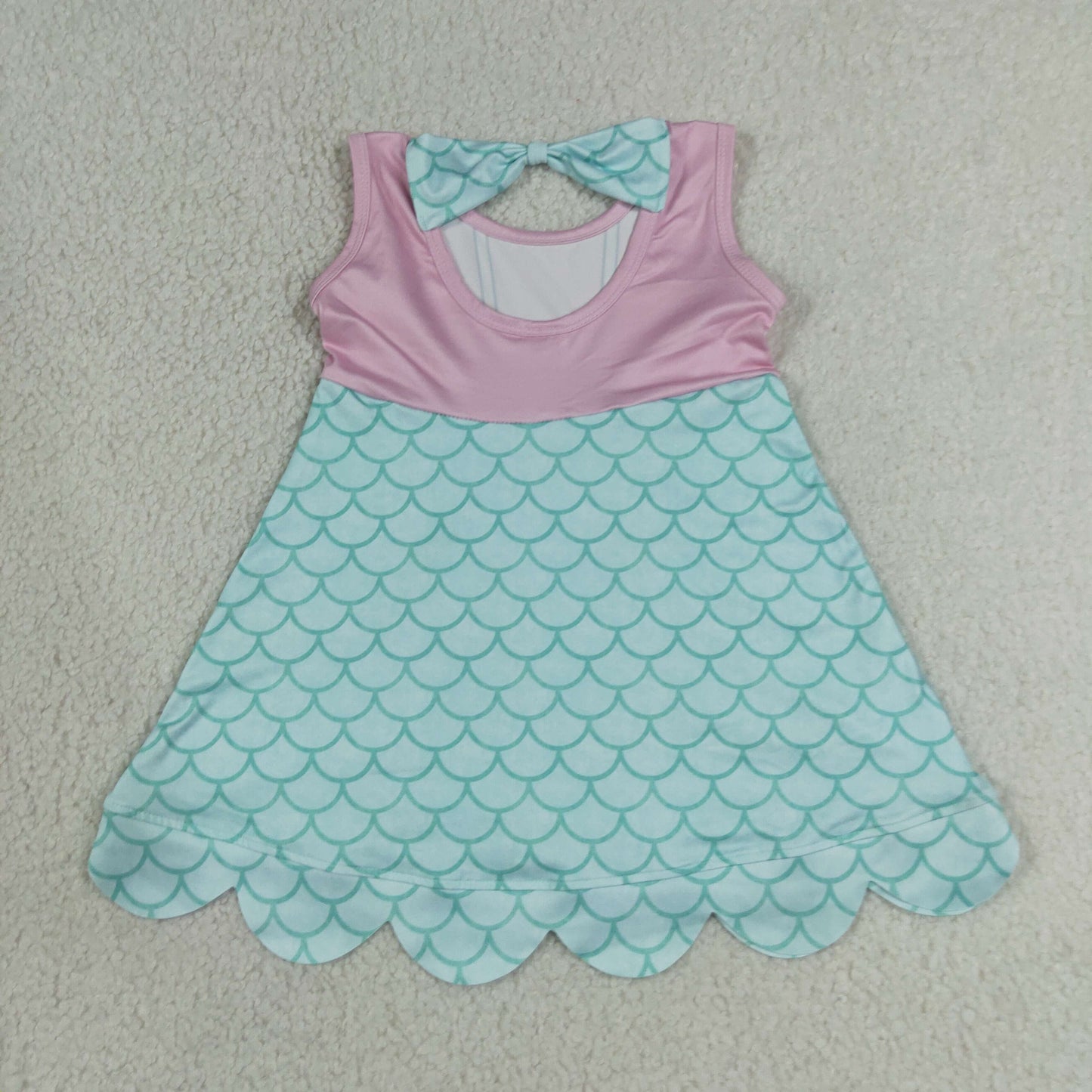 GSD2516 princess mermaid Scallop girl summer dress 202507 RTS