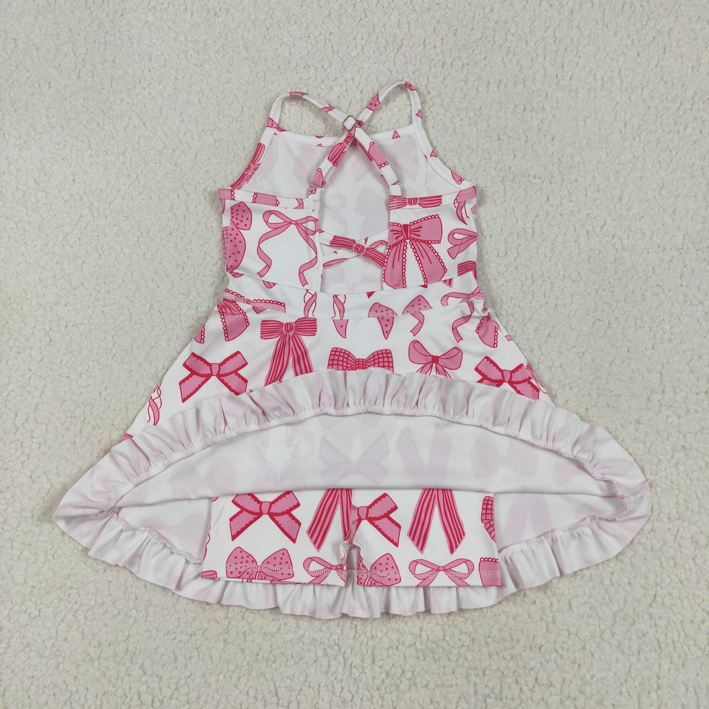 GSD2564 yoga BOW short sleeve girl dress 202506 RTS