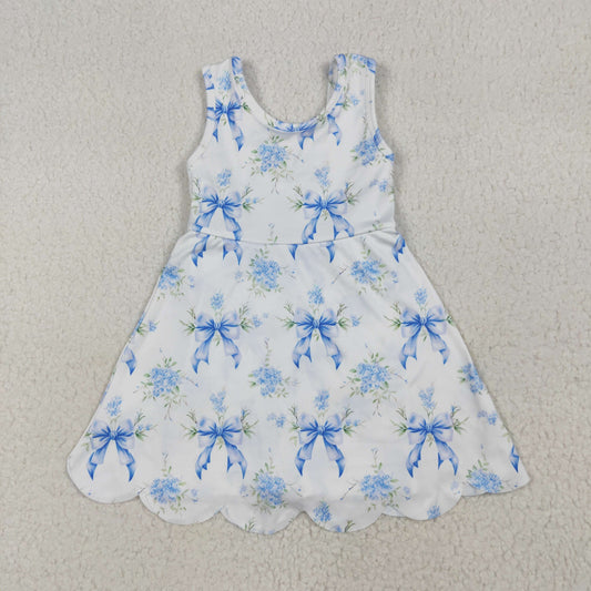 GSD2587 yoga BOW short sleeve girl dress 202506 RTS