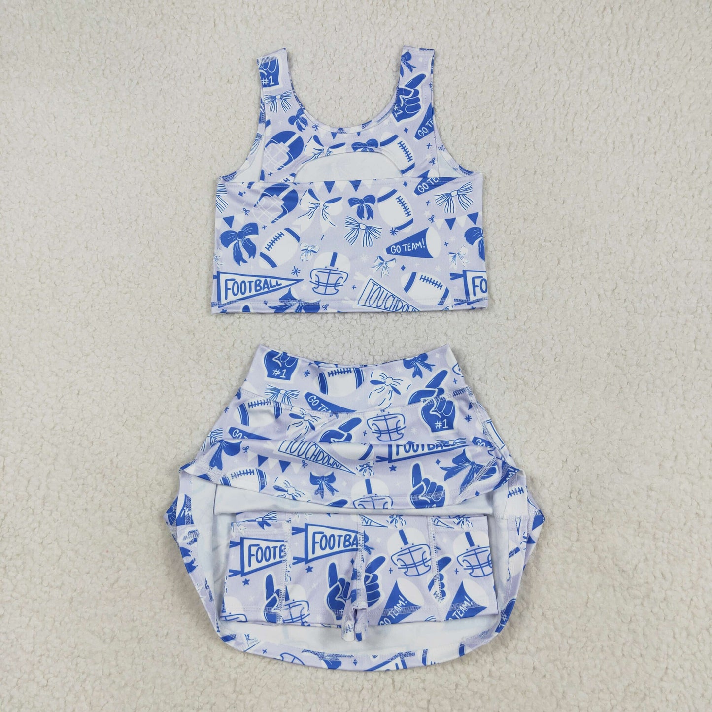 GSD2688 yoga Cheer go team football girl summer skirt outfit 202507 RTS