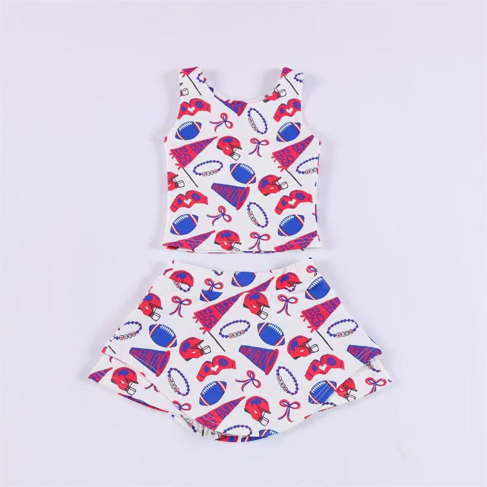 GSD2689  yoga Cheer go team football girl summer skirt outfit 202506 preorder