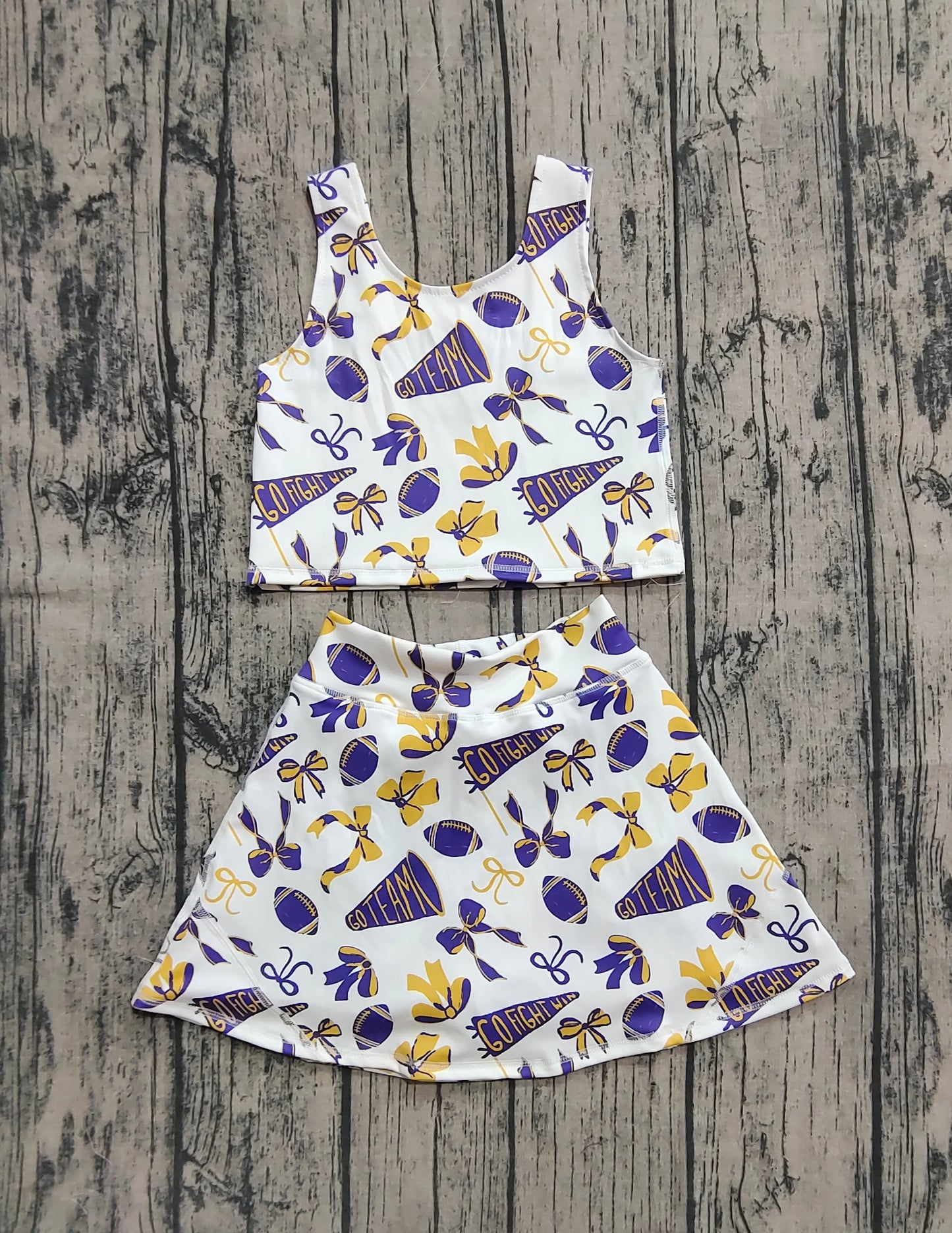 GSD2690 yoga Cheer go team football girl summer skirt outfit 202508 RTS