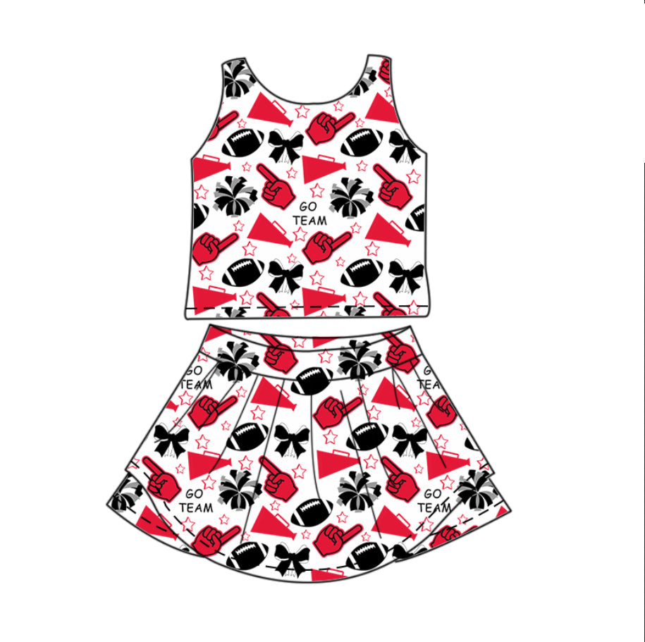 GSD2692 yoga Cheer KC go team football girl summer skirt outfit 202506 preorder