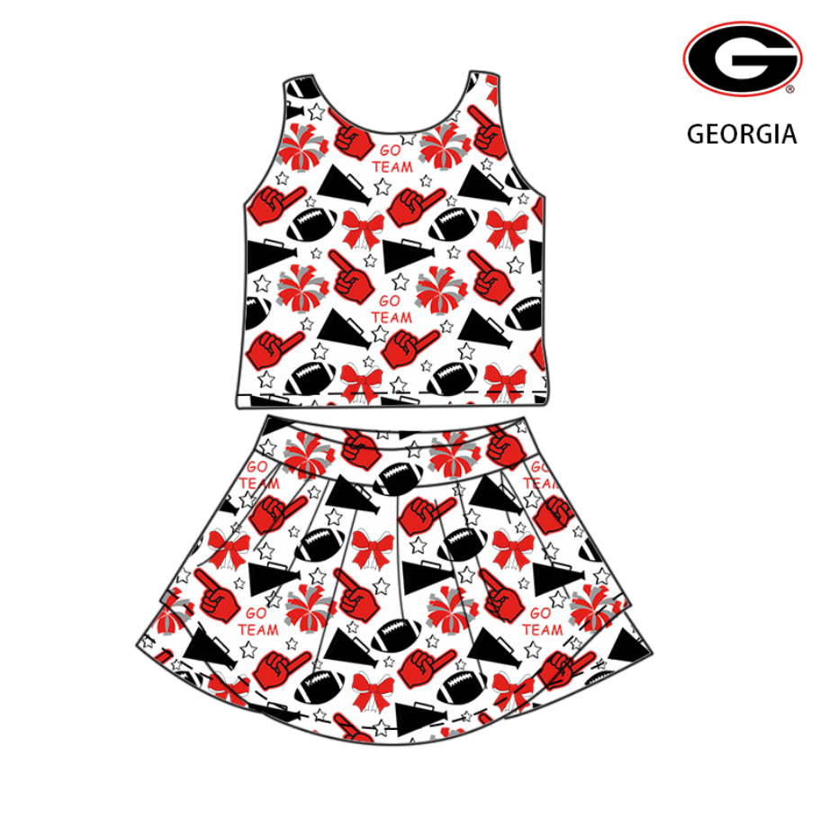 GSD2693 yoga Cheer G go team football girl summer skirt outfit 202507 RTS