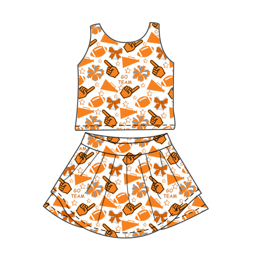 GSD2695 T yoga Cheer go team football girl summer skirt outfit 202506 preorder